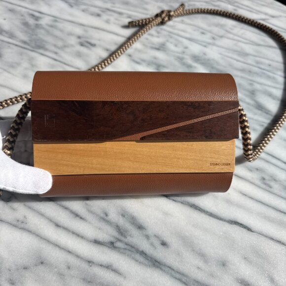 🇧🇷 - Leggieri Wood & Leather Crossbody Bag - Picture 3 of 10